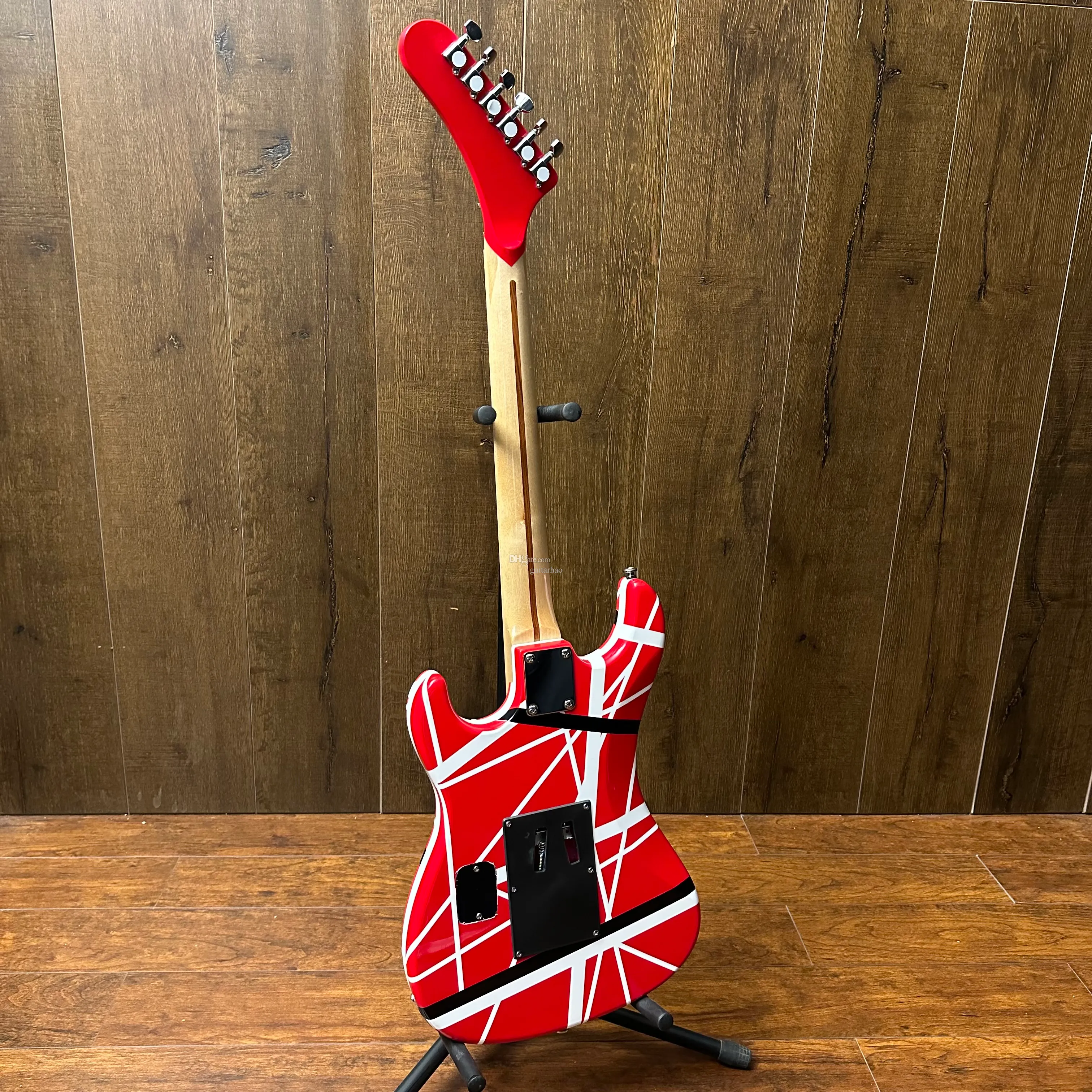 Red striped white electric guitar Floyd Rose Bridge tremolo Maple fingerboard support custom electric guitar 5150 258