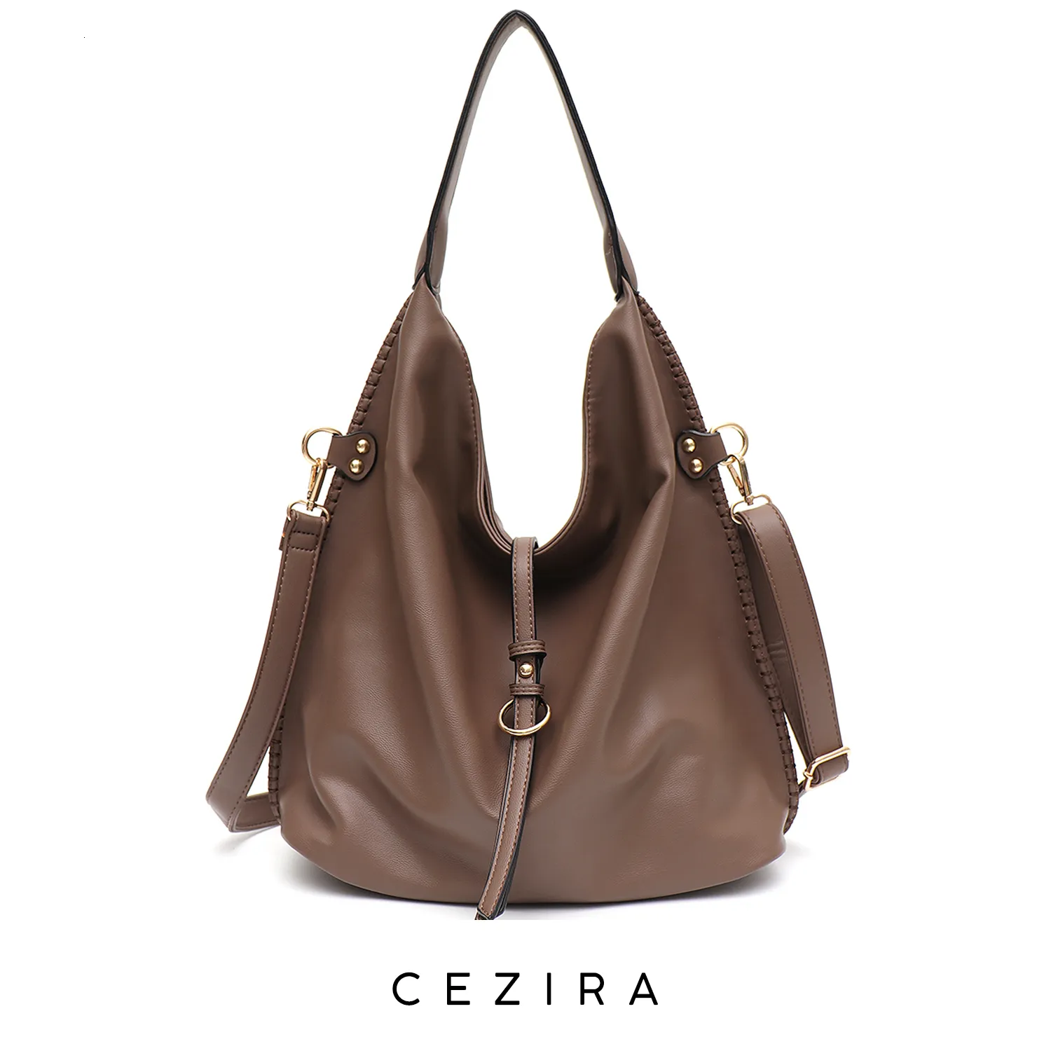 Evening Bags CEZIRA 2023 Luxury Design Women PU Vegan Leather Large Hobo Handbags Casual Commute Shoulder Crossbody Purse Daily Mommy 230823