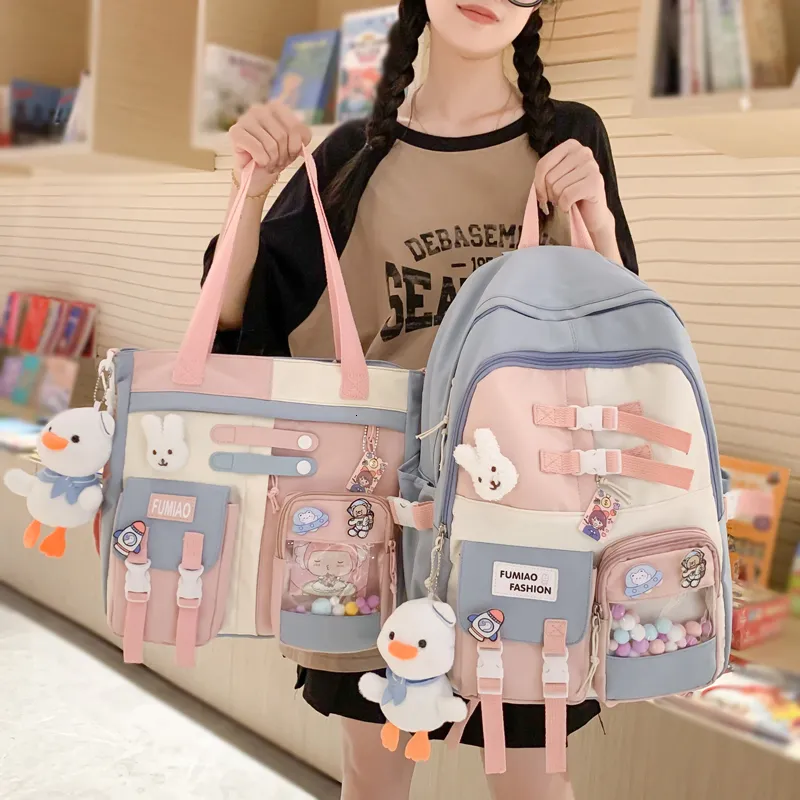 Школьные сумки модные девушки водонепроницаемые книжные сумки женщины ноутбук мочила ученик каваи на плечах рюкзак