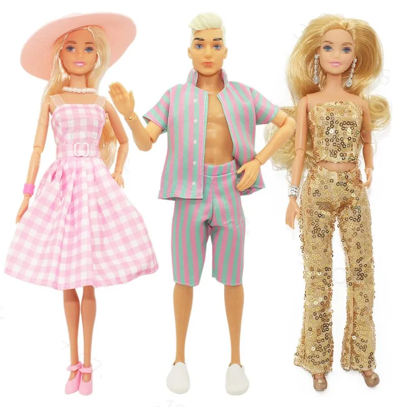 Kawaii 8 artiklar /set modedockklänning barn leksaker älskare bär gratis frakt dolly tillbehör för barbie ken diy barn spel