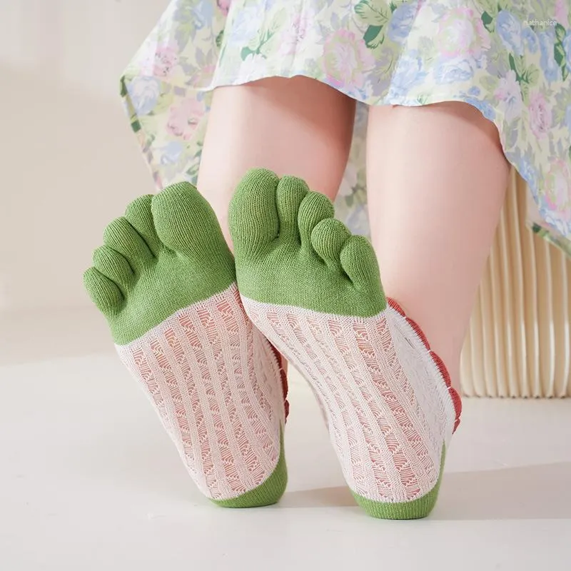 Calcetines de algodón de cinco dedos para niño y niña, medias