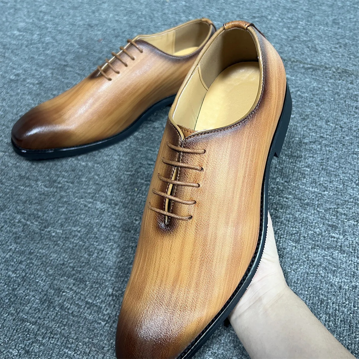wayfair dresser brown Rafael in Fire Men's Hand-Painted Patina Oxford by DapperFam Fire / 7 / EE main image 1