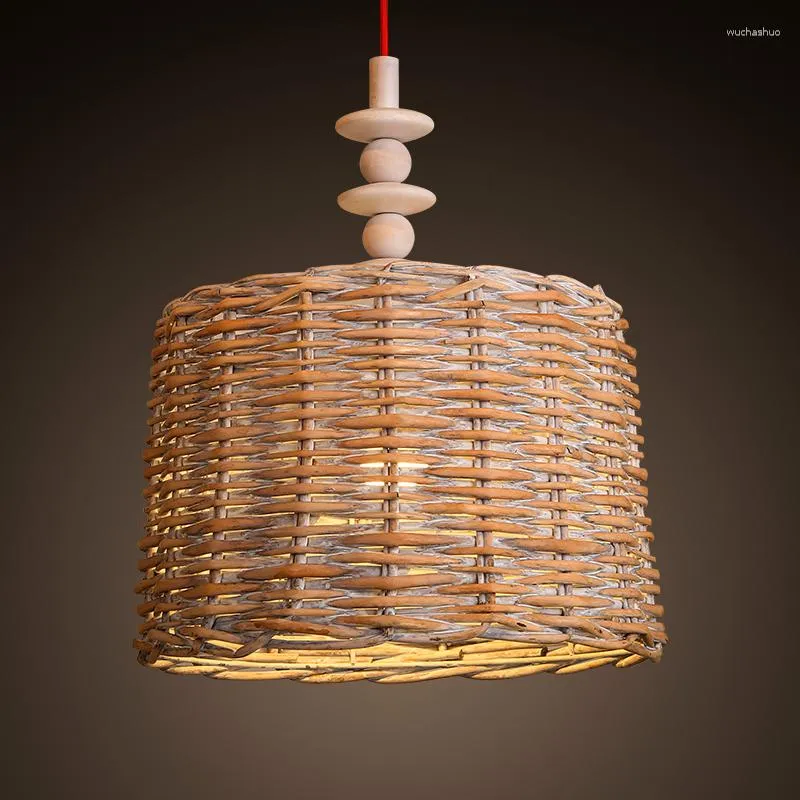 Lampy wisiork w Azji Południowo -Wschodniej w chińskim stylu bambus rattan sztuka edison lampa restauracja herbaciana herbata