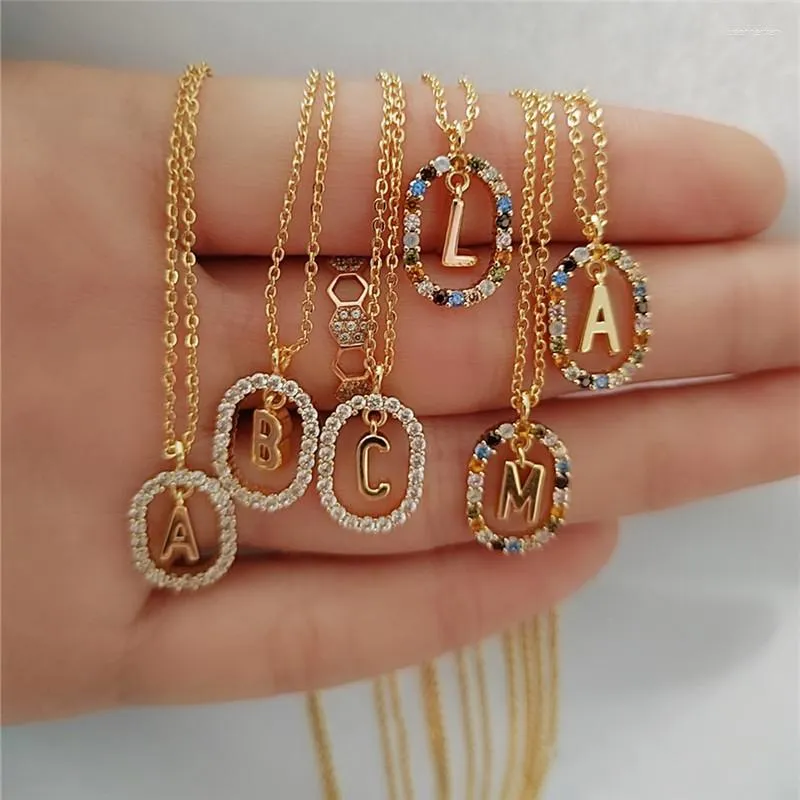 Pendant Necklaces 2023 Trendy Letters A - Z Initial M S C K Alphabet Pendente Long Chain Necklace Say My Name Wedding Jewelry Gift