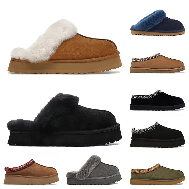 OG Original Fluffy Fur Slides Женщины тапочки Tazz Tasman Дизайнерская платформа Slipper Loafer