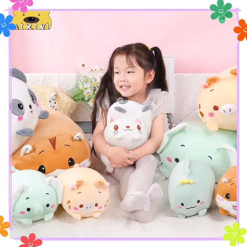 Poupées en peluche AIXINI 9 styles animal doux dinosaure cochon chat ours oreiller doux dessin animé panda hamster éléphant cerf peluche poupée bébé cadeau 230823