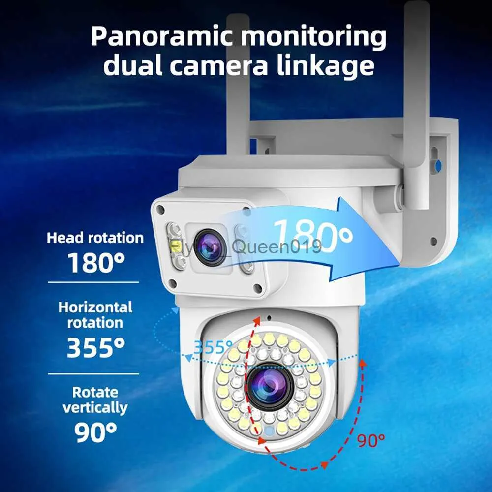 Câmera de vigilância com tela de lente dupla PIX-LINK-4MP Monitoramento remoto 1080P Câmera WiFi com detecção de movimento Áudio bidirecional HKD230812