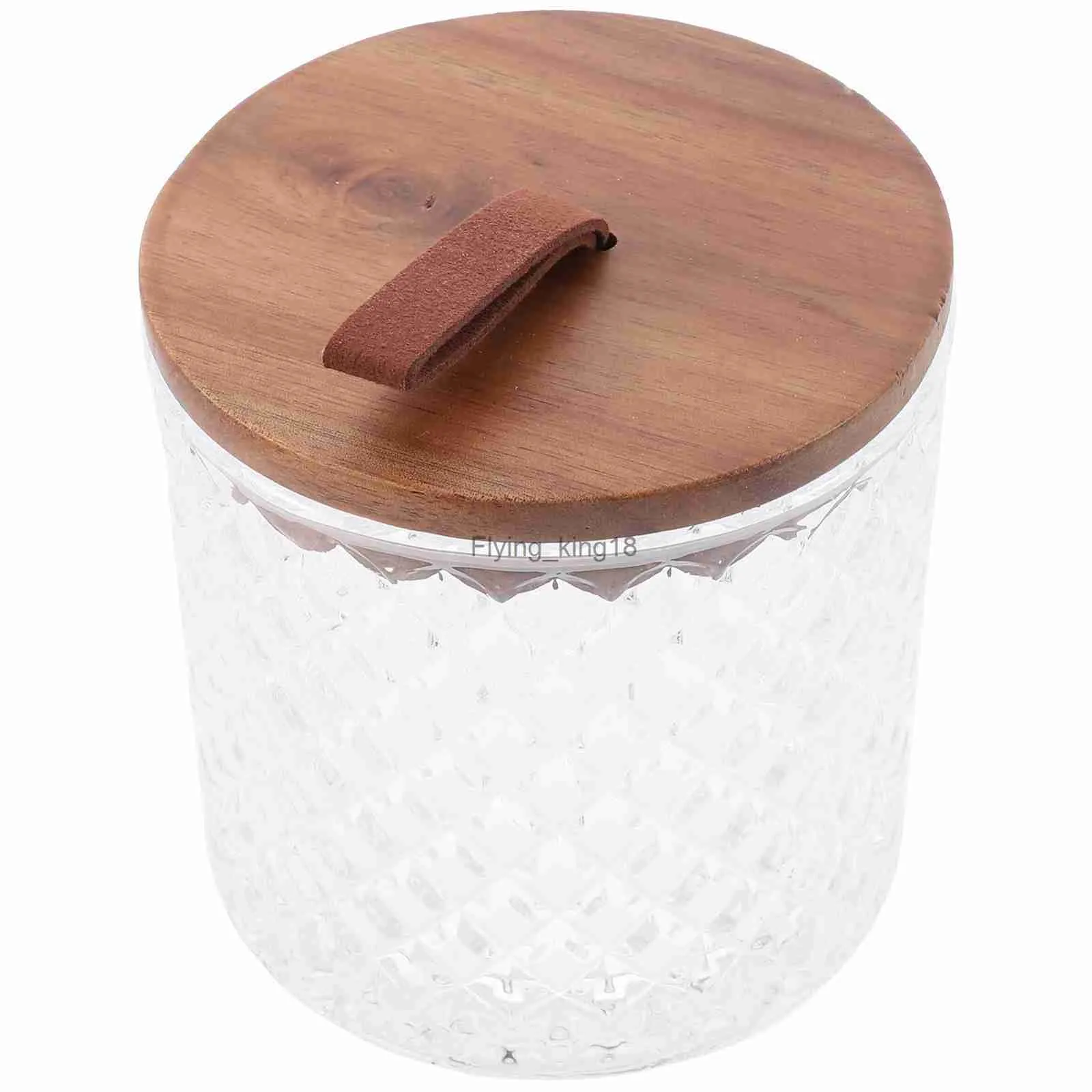 Candy Jar Wood Lid förvaringsbehållare Acacia täcker mjölglasburkar kryddor Matlock HKD230812