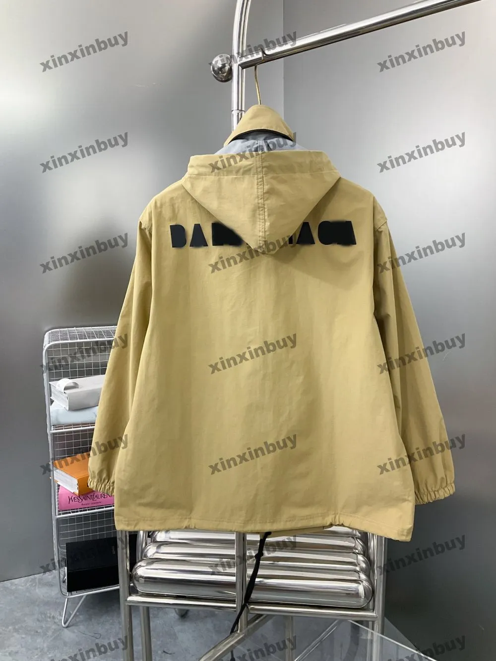 Xinxinbuy Men Designer Coat Jacket Windbreaker Letter Print Långärmad kvinnor grå svart vit khaki blå xs-3xl