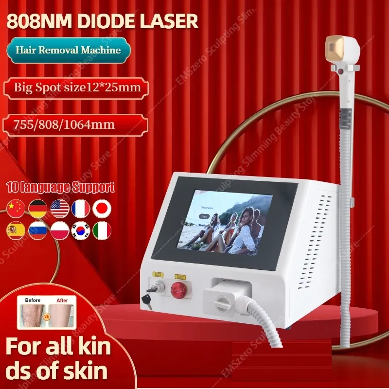 Dispositif d'épilation au Laser CE 808nm pour femmes hommes rajeunissement de la peau 755 808 1064 épilateur Laser à Diode Machine d'épilation