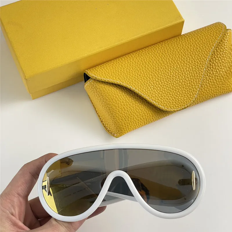 デザイナーファッションデザインウェーブマスクサングラス40108iパイロットアセテートフレーム誇張された形状トレンディアバンギャルドスタイルの屋外UV400保護メガネ
