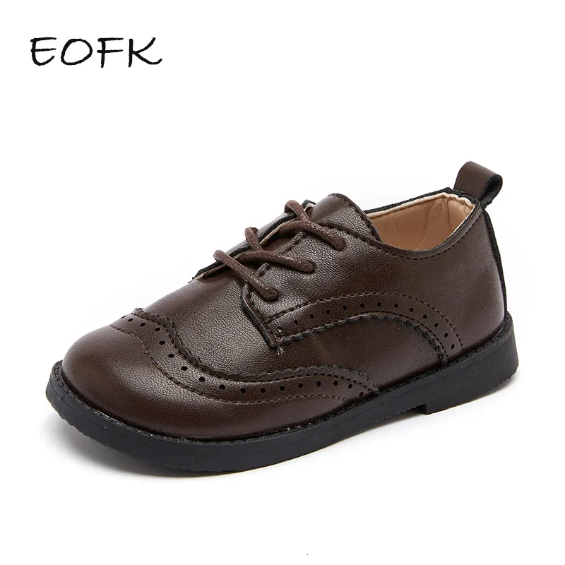 Sneakers Eofk Boy Brogue Shoes For Baby Toddlers Kids Girls Little Children Formal Party Wedding School Uniform Läderlägenheter 21 30 230823