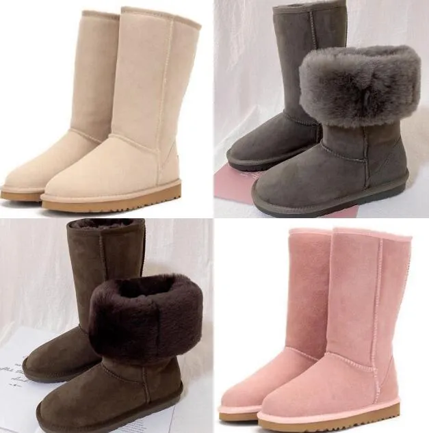 Uggies Woll-Designer-Klassiker für australische Frauen, Oberschenkel-Komfortstiefel, rutschfeste Schuhe für Damen, hochwertiger Winterstiefel mit dicken Sohlen im Freien, Schneefeld, zum Warmhalten