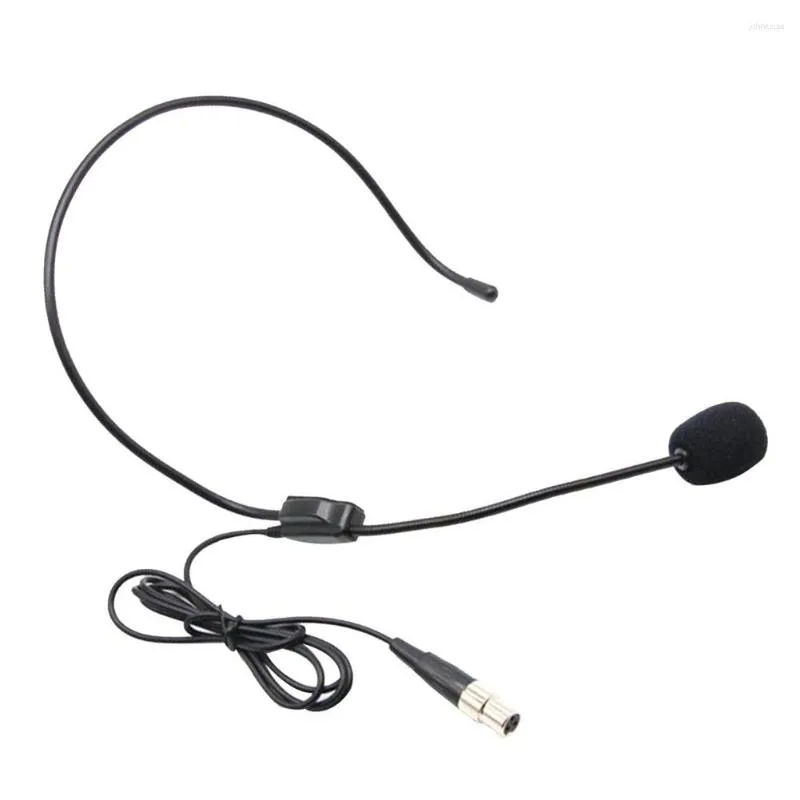 Microphones Professionnel Plug Head Wear Mini Casque Microphone Réduire le bruit Stéréo 3 broches Signal Transmetteur sans fil Taille montée