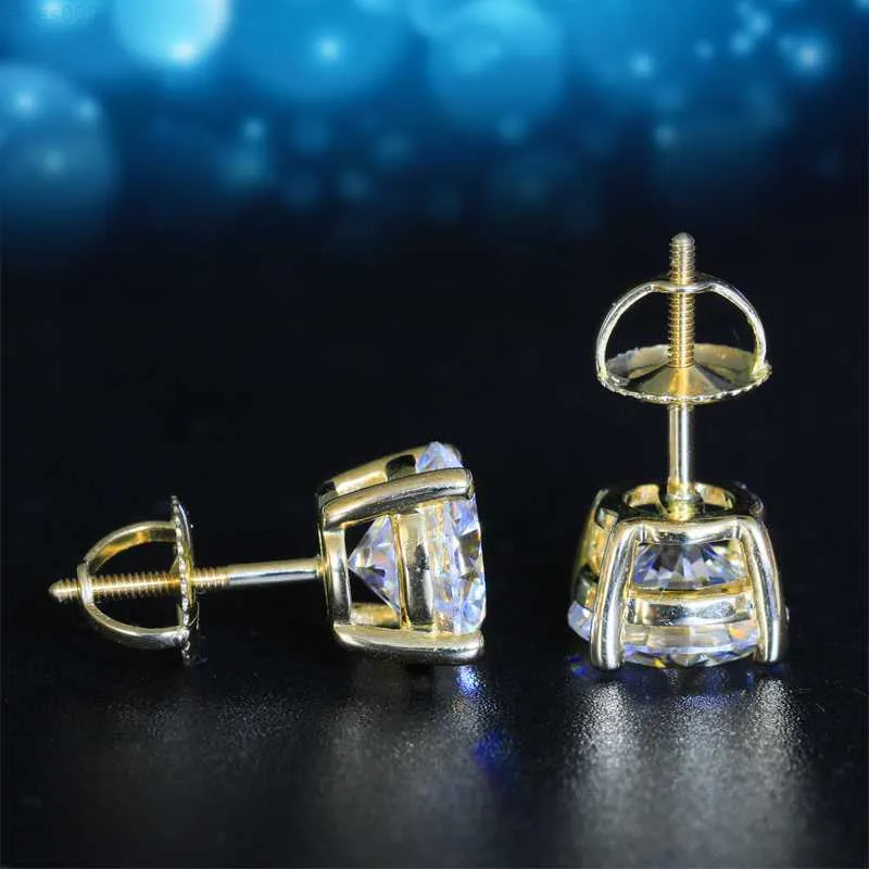 Klassisk endast en diamantguldpläterad 10K 14K 18K Solid Gold med VVS Moissanite Hip Hop Jewelry Diamond Hip Hop Earring
