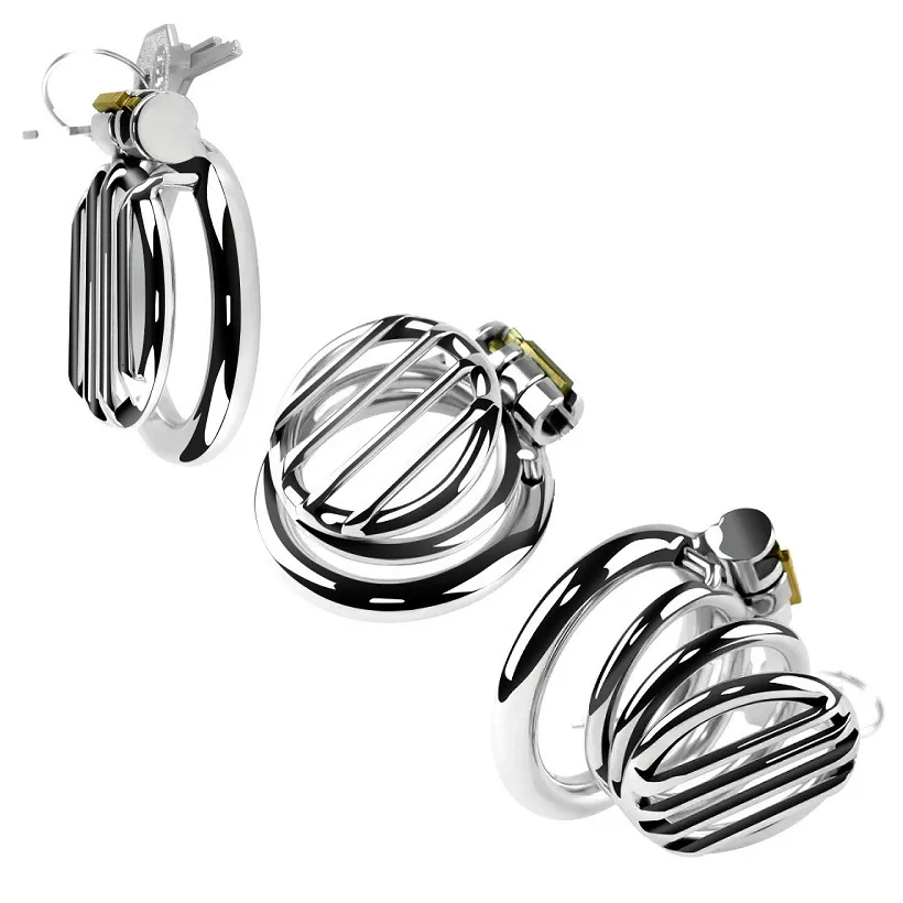 Cockrings Stainless Steel Penis Chastity Cage Set Male Metal ...