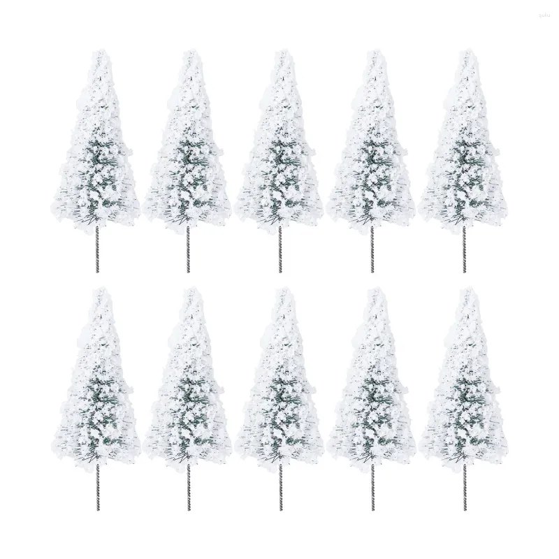 Flores decorativas 10pcs 1/100 Modelo de cedro de paisagem (branco)