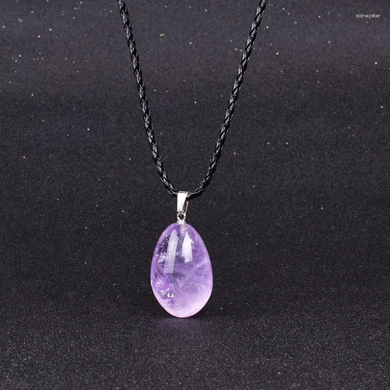 Pendant Necklaces Natural Raw Crystal Women Brazil Original Amethysts Pyramid Energy Stone Reiki Fashion Gem Jewelry