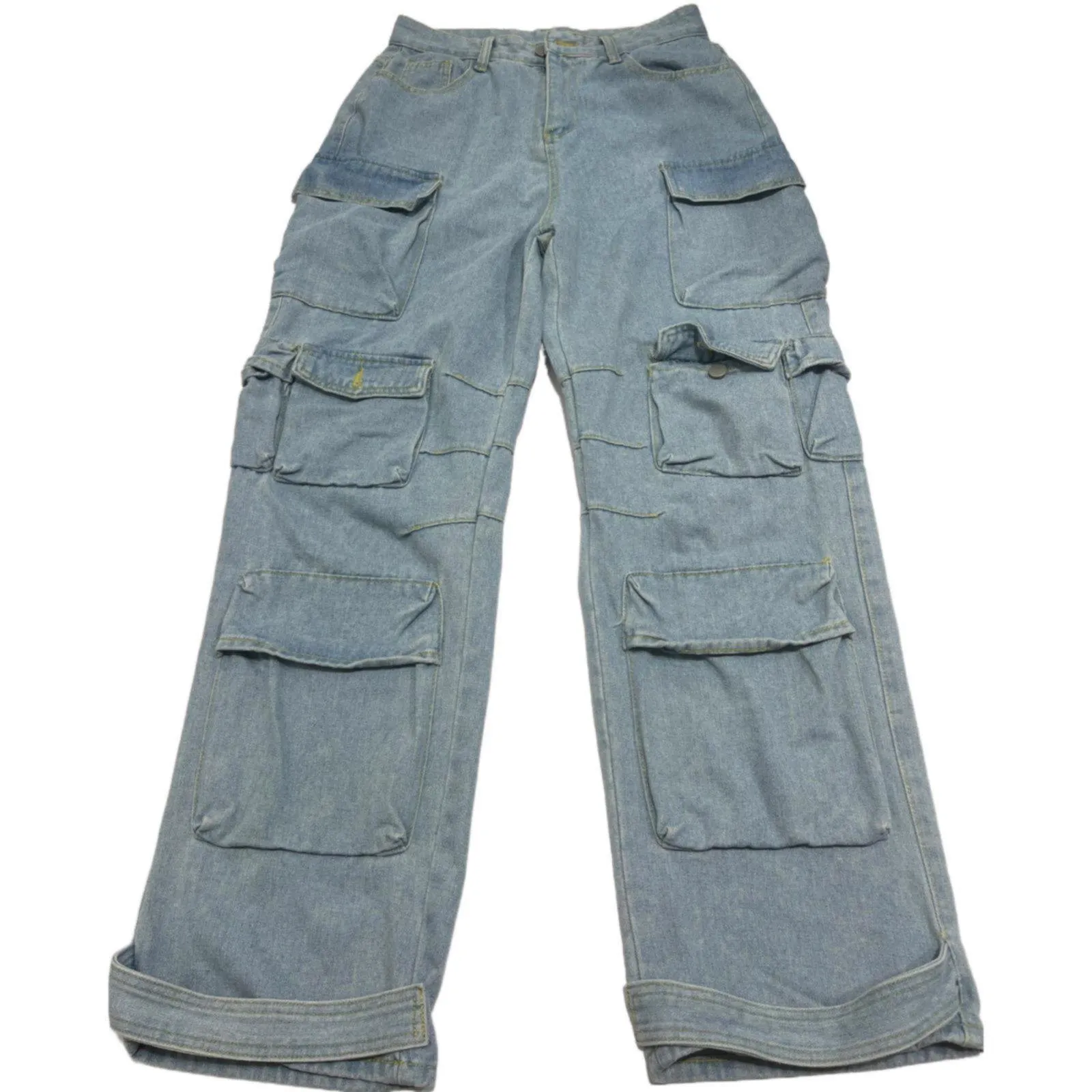 Womens Oversized Denim Cargo Pants With Multi Pockets Relaxed Streetwear  Ladies Cargo Trousers Primark For Women Style #230823 From B121144507,  $27.55