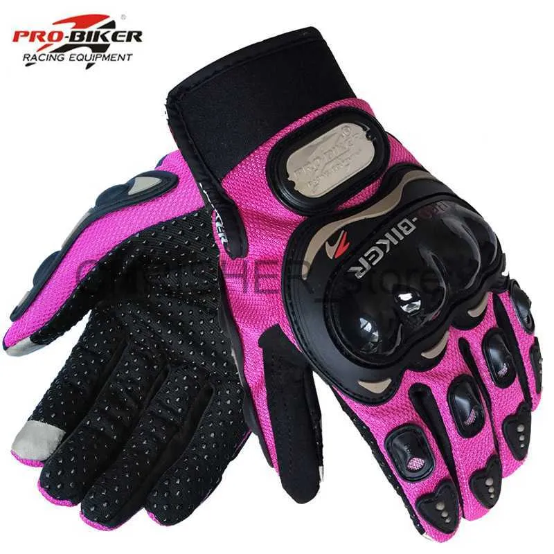 Cykelhandskar rosa kvinnor Motorcykel Touch Screen Gloves Motocross Full Finger Riding Gloves Summer BRETHABLE LUVA BICYCLE CYCKNING MTB GLARS X0824