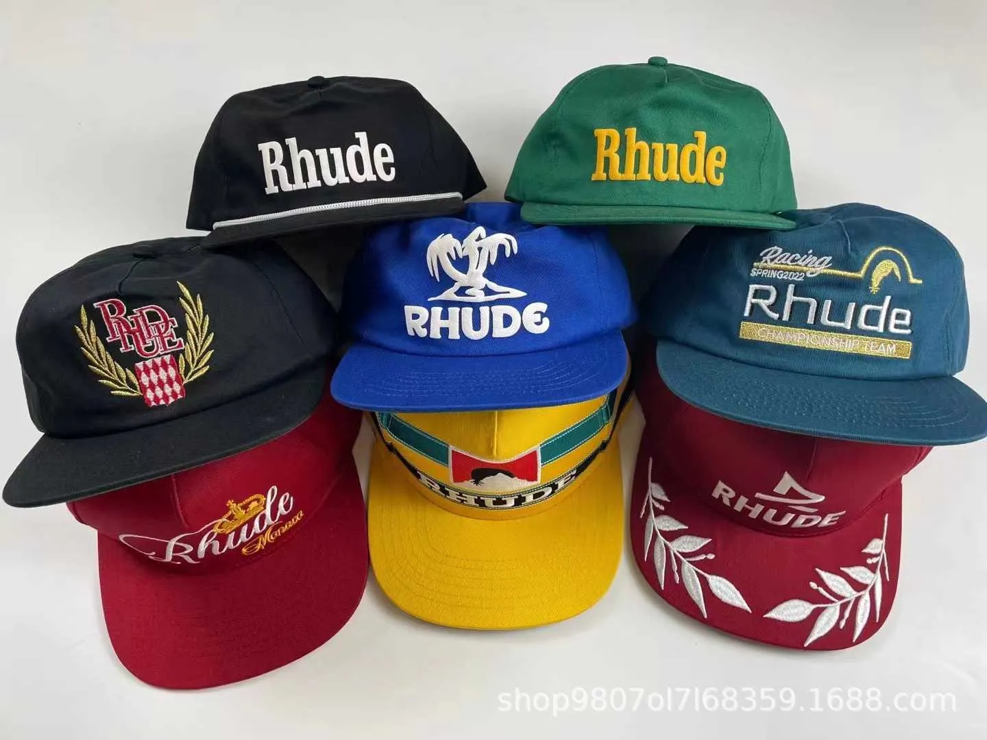 Rhude haft marka moda Summer New Sun Hat Truck Cap Męs i damski kapelusz słoneczny