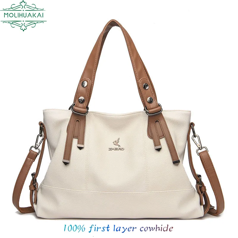 Avondtassen Merken Zacht lederen handtassen voor dames Vintage schoudertas Luxe designer dames portemonnee met grote capaciteit Sac A Main 230824