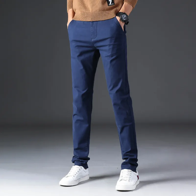 Pantalones Casuales Para Hombre Pantalón Elegante De Algodón Moda Negocios  Lujo