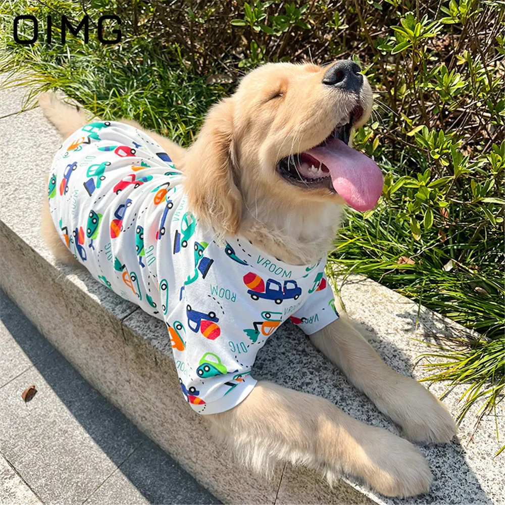 Dog Apparel OIMG Comfortable Big Dog Summer Wear Medium Large Dogs Thin T-shirt Golden Retriever Labrador Border Collie Fashion Pet Clothes 230823