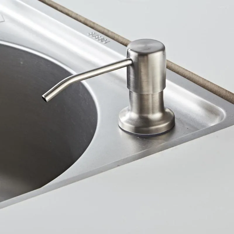 Flytande tvåldispenser för diskbänk 304 Rostfritt stål Elegant färsk enkel korrosion som motstår rostbeständigt företag med förlängningsrör