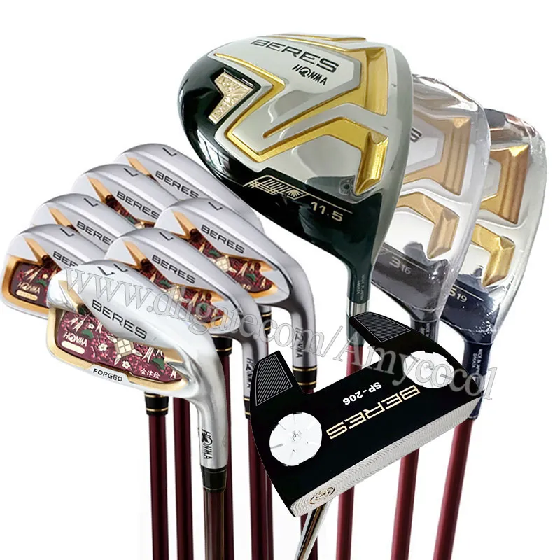 Nya golfklubbar män Honma S-08 Golf Komplett uppsättningar Beres Clubs Driver Wood Irons Putter R eller S flex Graphite Shaft gratis frakt ingen väska