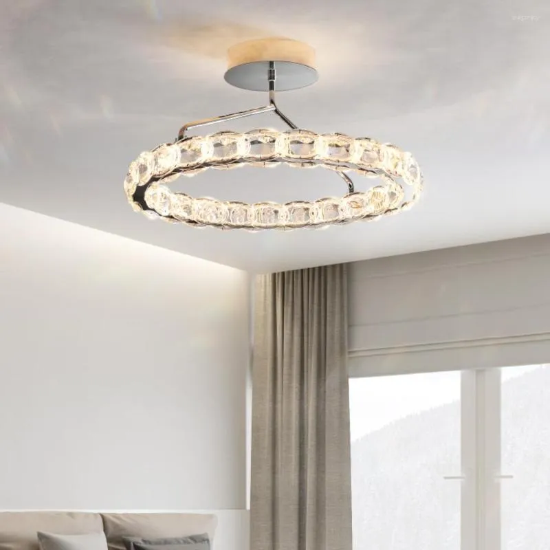 Plafonniers Chambre Lumière Simple Lampes Modernes Balcon Chambre Maître Luxe Lampe En Cristal