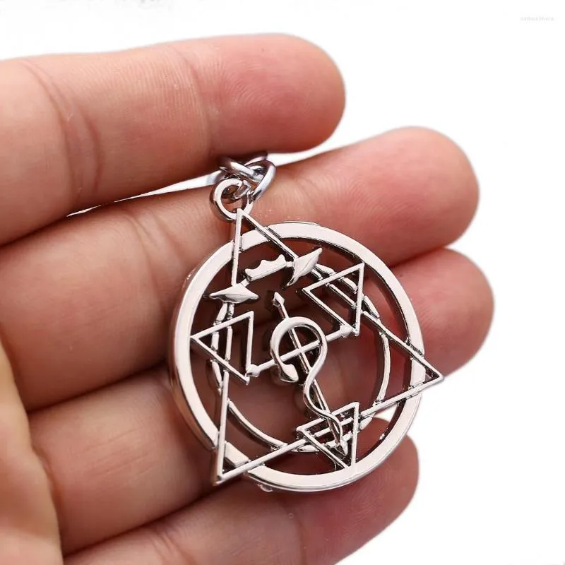 Keychains J Store 12pcs/Lot Fullmetal Alchemist für Lüfter 2 Farben Magic Circle Model Zink Alloy Key Chain Ring Llavero Chaveiro