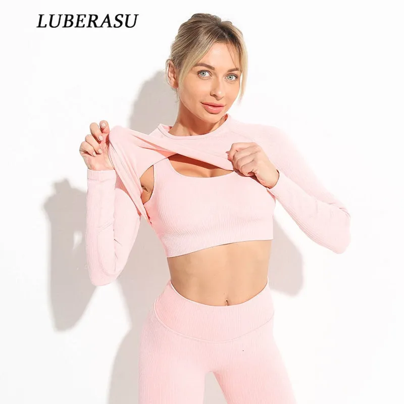 Women's Leggings 2 Piece Yoga Set Gym Clothing Women's Threaded Tracksuit Crop Top Bra High Waist Leggings Workout Clothes For Women Sports Suit 230824