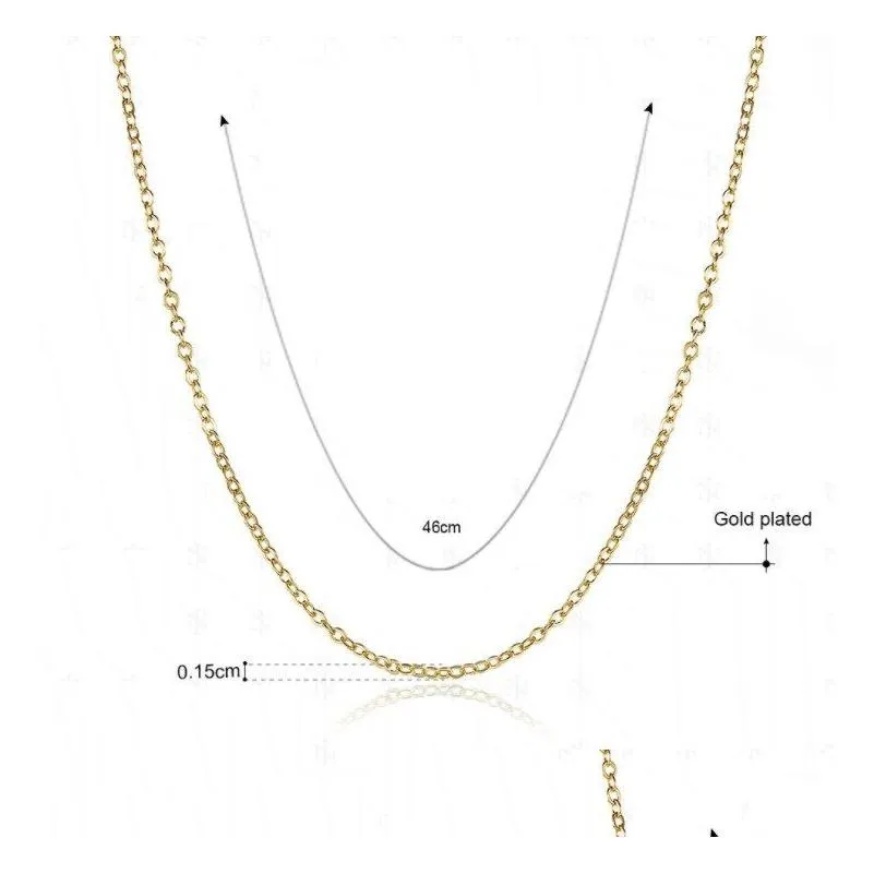 Chains High Quality 18K Gold Plated Rolo Necklaces Fashion 1.5Mm 18 Inch Diy Pendant Brass Necklace Fine Jewelry For Women Girls Dro Otrm8