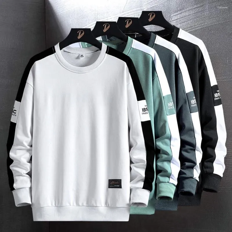 Heren Hoodies Kleding 2023 Leer Sweatshirts Hip Hop Side Striped Men Streetwear Kleding Lange Mouw Shirts Trend