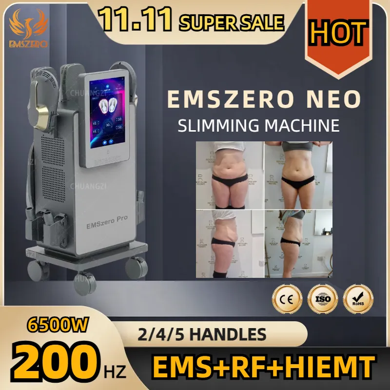 2023 Горячая новая Dlsemslim Neo Slimming Matche Emszero RF 6500W 200 Гц 2/4/5 ручки 15 Tesla Body Emsculpting Beauty Machine Hi-Emt