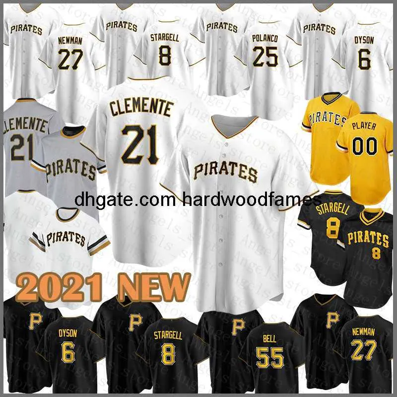 Niestandardowa koszulka baseballowa 21 Roberto Clemente 8 Willie Stargell 55 Josh Bell 6 Starling Marte 24 Chris Archer 27 Kent Tekulve 29 Cervelli