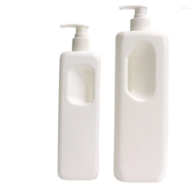 Butelki do przechowywania 500 ml 1000 ml pusta plastikowa biała kwadratowa butelka ochrona formy Lekki przenośny balsam do pet prasowy pompa uzupełniająca kosmetyka 8piece