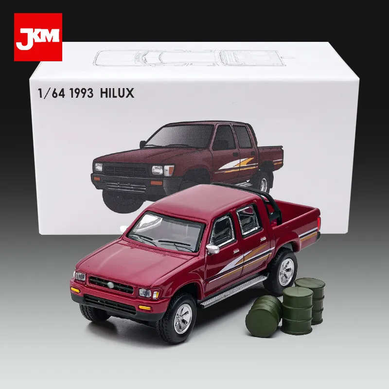 Diecast Model Car JKM 1/64 1993 Hilux Model Car Alloy Diecast Classic Classic Classic Off-Road Pickup Toy