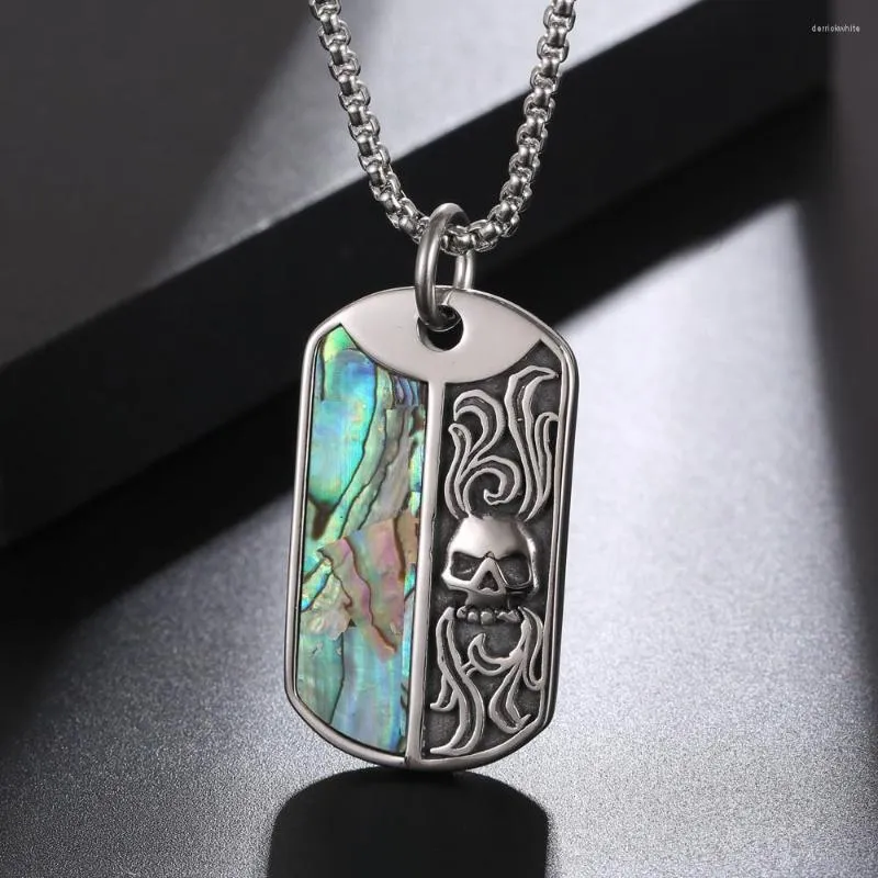 Pendant Necklaces Carven Skull For Men Titanium Stainless Steel 60cm Chain Trendy Cool Masculine Gothic Accessories Colorful