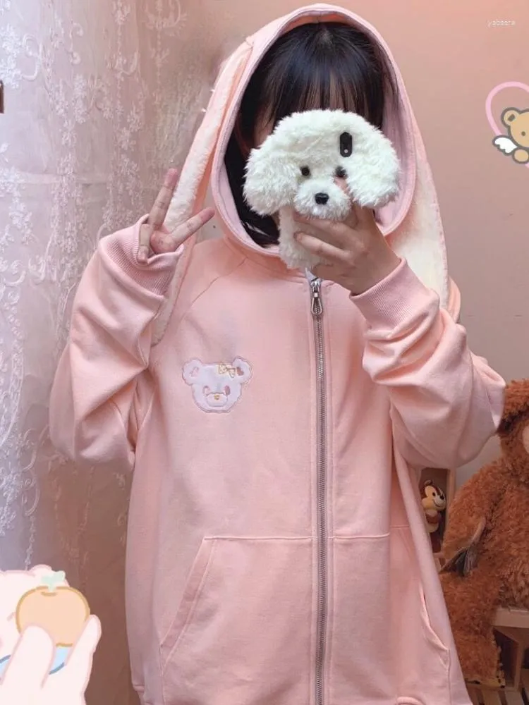 Cute zip up hoodies top