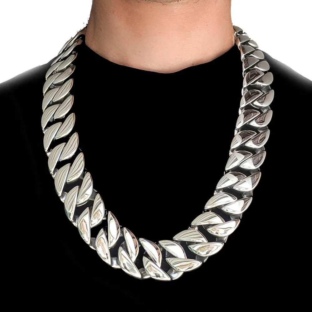 32mm Gold Silber Miami Cuban Link Schwere starke Kette Herren Halskette Schmuckset