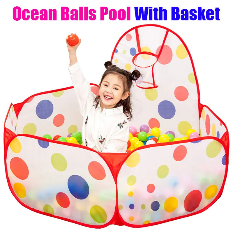 Baby Rail Ocean Balls Pool with Basket Playpen Tent Pit Ocean Wave Balls Basket Foldable Fun Indoor Outdoor Throwing Balls Playground WL01 230823