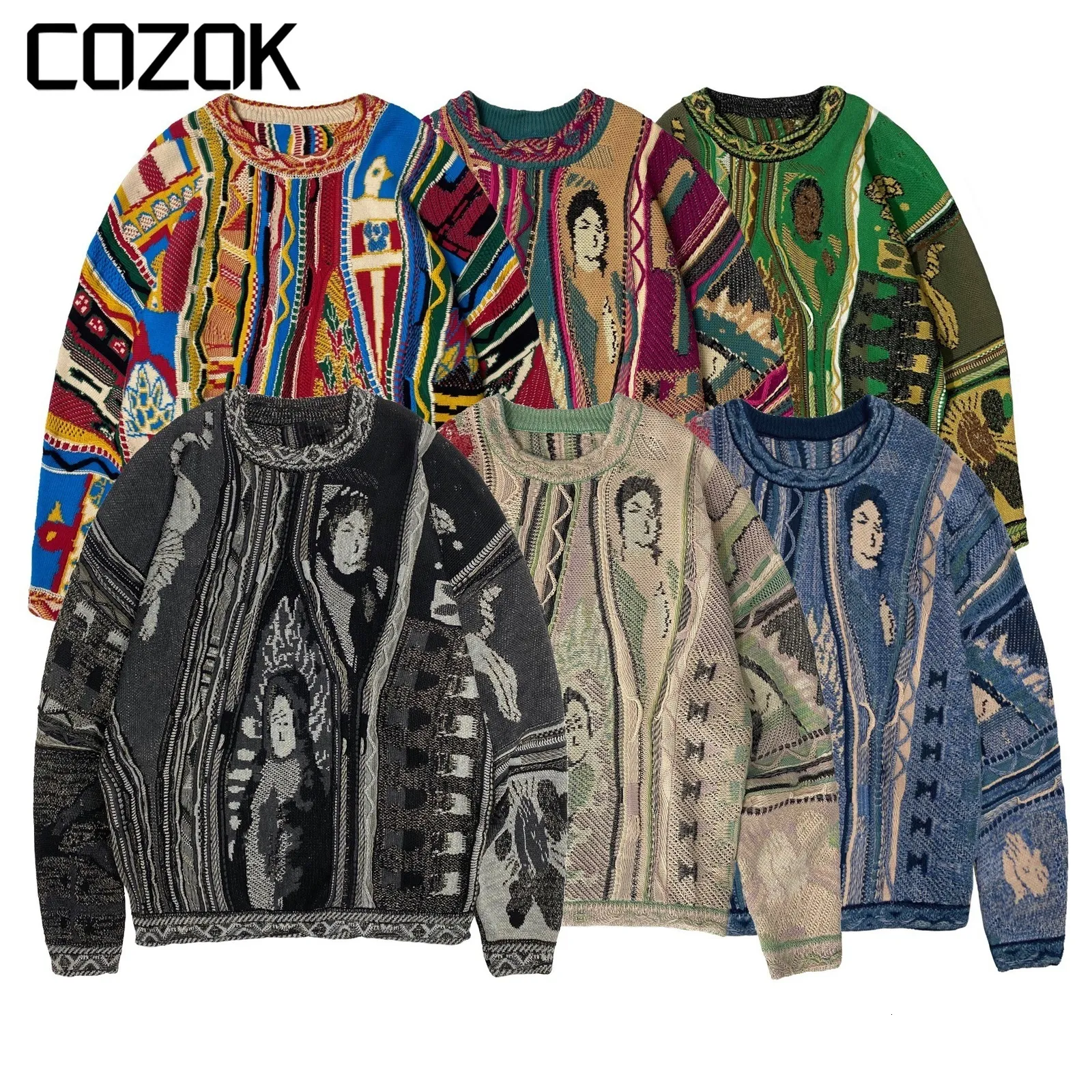 Pulls pour hommes Kapital Vintage Coloré Rétro Style Ethnique Automne Pull Pour Hommes Tricoté Col Rond Mode Couleur Femmes Pull 230824