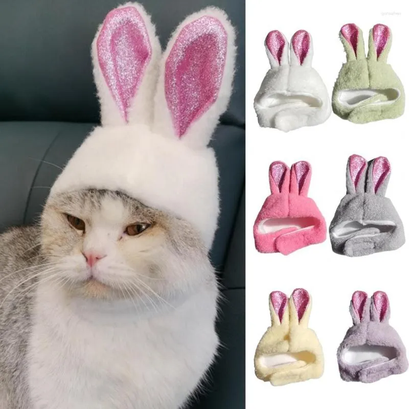 Vêtements pour chiens Chapeau de chat de dessin animé avec oreilles scintillantes Extra doux Lavable Cosplay Couvre-chef pour animaux de compagnie Pographie Prop pour la fête