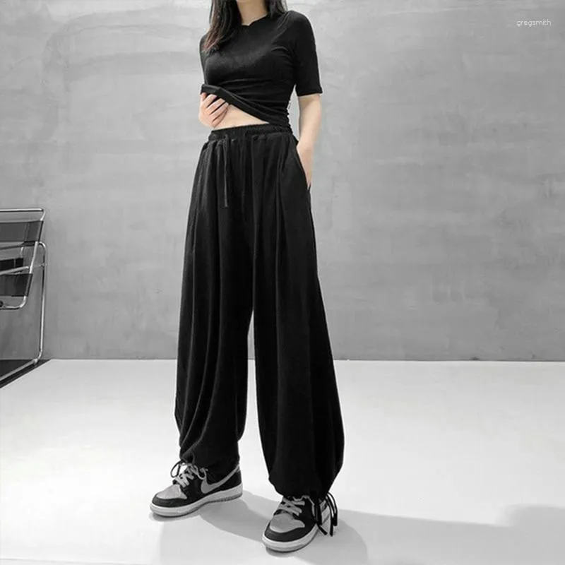 Women's Pants Y2K Sweatpants For Women Summer Baggy Jogger Wide Leg Trousers Sports Bloomers