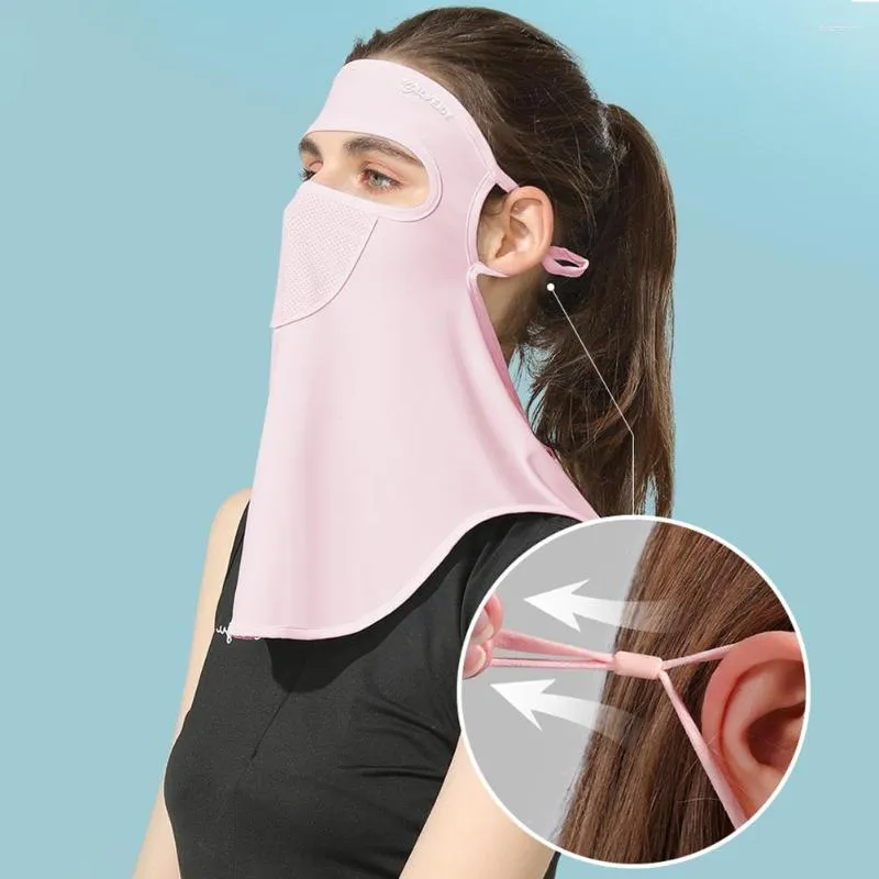 Bandanas Unisex Full Face Ochrona przeciwsłoneczna Maska oddychająca jedwabne sportowe sportowe ultrafiolet cienki na letnie zajęcia na świeżym powietrzu