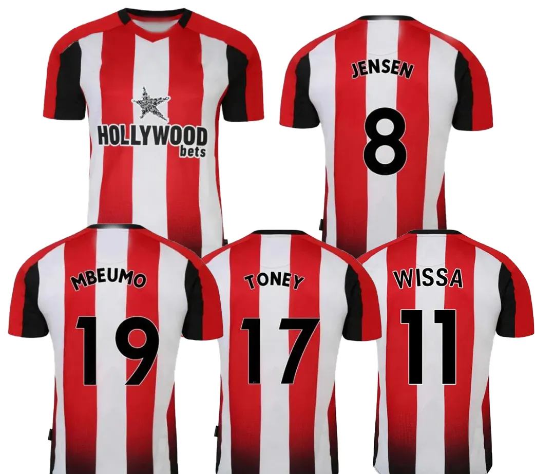 23-24 Brentfords FC Anpassad 23-24 Soccer Jerseys Football Wear Yakuda Dhgate Rabatt Second 9 Toney 17 MBEUMO 19 Henry 3 Wissa 11 Wear Jensen 8