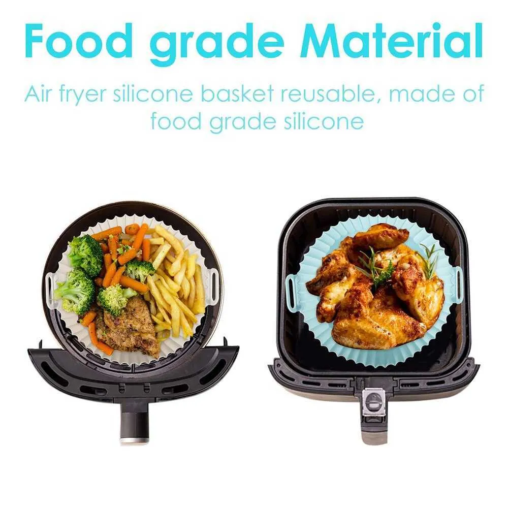 Reusable Silicone Currys Deep Fat Fryer Tray Set Round Basket For Pizza