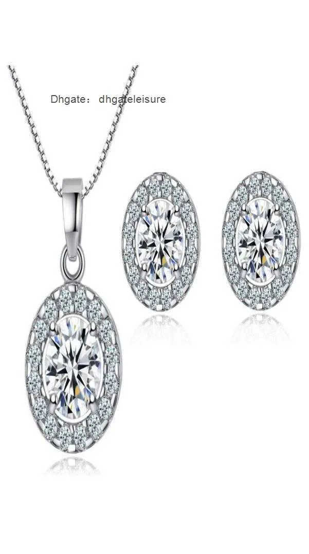 Fashion Designer Stud Earrings Pendant Necklaces Rings Big CZ Diamond Ear Rings Womens White Zircon Earring Jewelry for Wedding Pa7160116